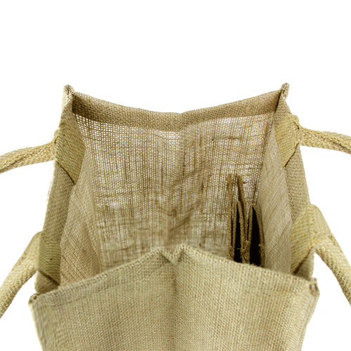  4 Bottle Jute Wine Bag with cotton webbed handles,[wholesale],[Simply+Green Solutions]