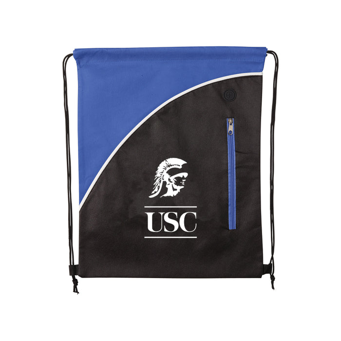 NON-WOVEN DRAWSTRING BACKPACK WITH ZIPPER POCKET