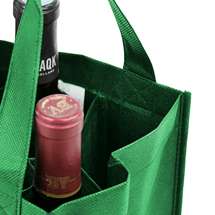 Four bottle Wine Tote, Double Layered *Fully Customizable*,[wholesale],[Simply+Green Solutions]