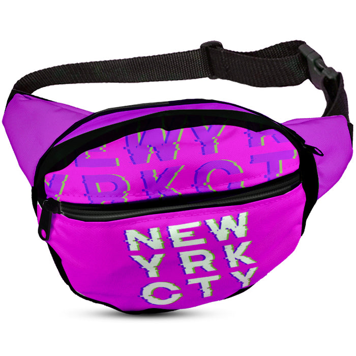 Fashion Full Color Black Panel Fanny Pack