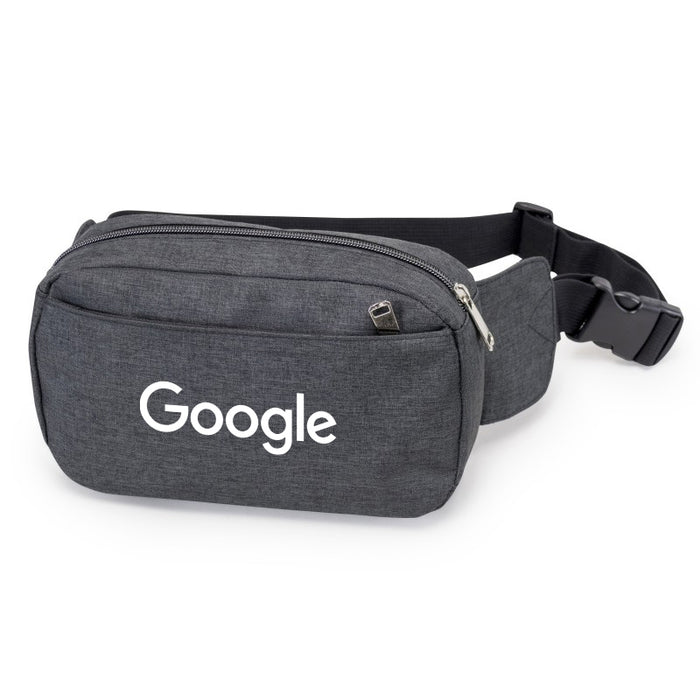 Heathered Three-Zippered Fanny Pack