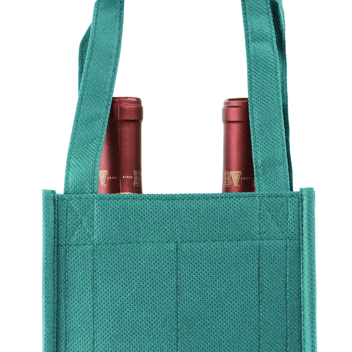 Two bottle Wine Tote, Reverse Reinforced Handles *Fully Customizable*,[wholesale],[Simply+Green Solutions]