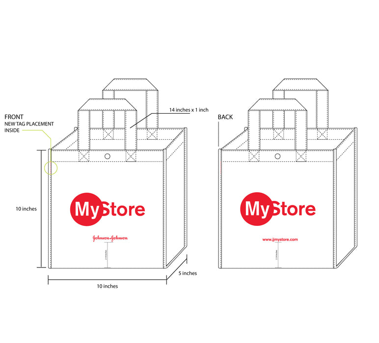 Johnson & Johnson JNJ Mystore White Small Tote