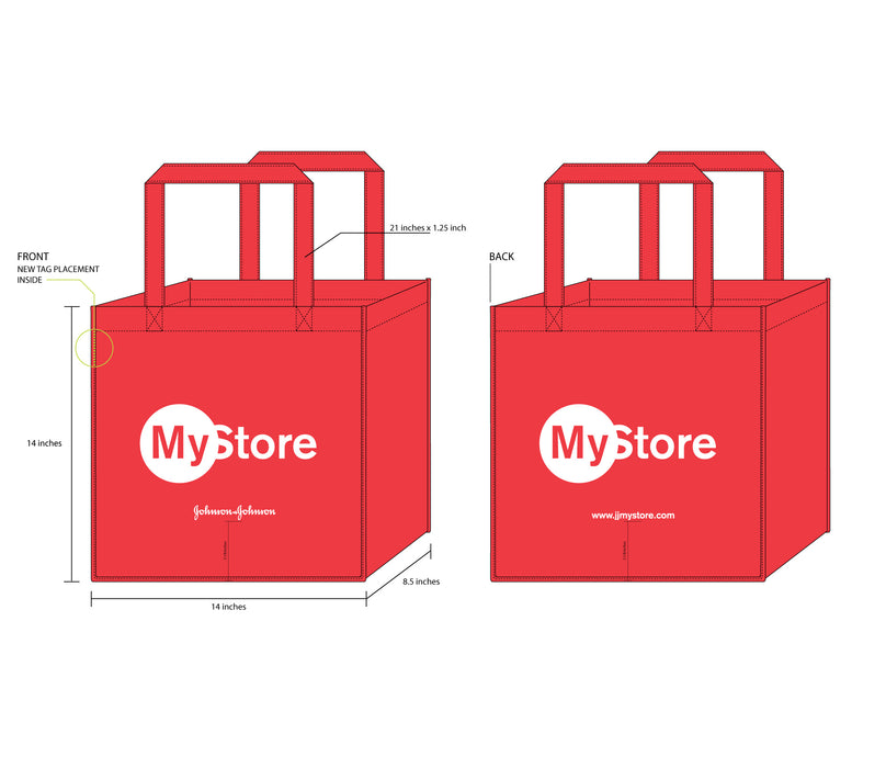 Johnson & Johnson JNJ Mystore Red Tote