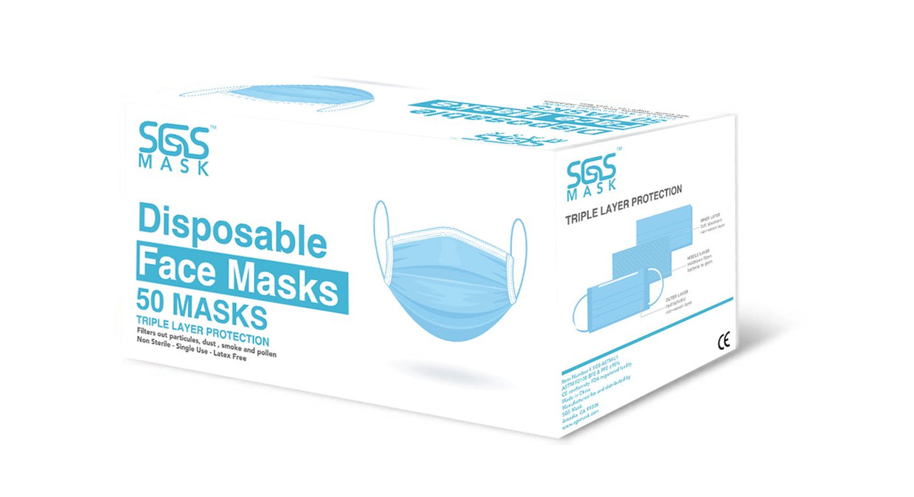 SGS Mask Disposable Face Mask 3-ply