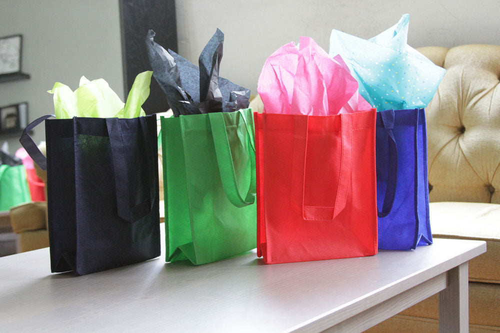 BLANK Gift Tote Assortment - Yellow, Royal Blue, Electric Blue - *Stocked in the USA* - CLOSE OUT
