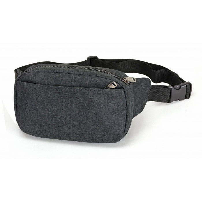 Heathered Two-Zippered Fanny Pack