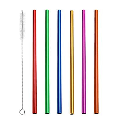 Single anodized aluminum straw - Straight (6mm)