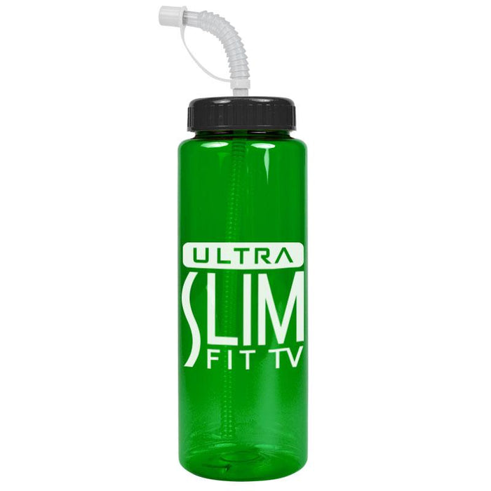 32 oz The Guzzler Transparent Color Bottles w/ Straw Lid ,[wholesale],[Simply+Green Solutions]