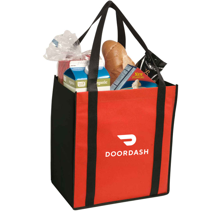 NON-WOVEN TWO-TONE GROCERY TOTE
