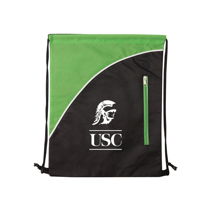 NON-WOVEN DRAWSTRING BACKPACK WITH ZIPPER POCKET