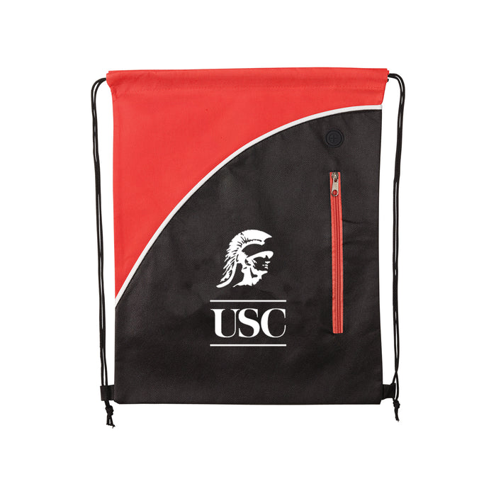 NON-WOVEN DRAWSTRING BACKPACK WITH ZIPPER POCKET