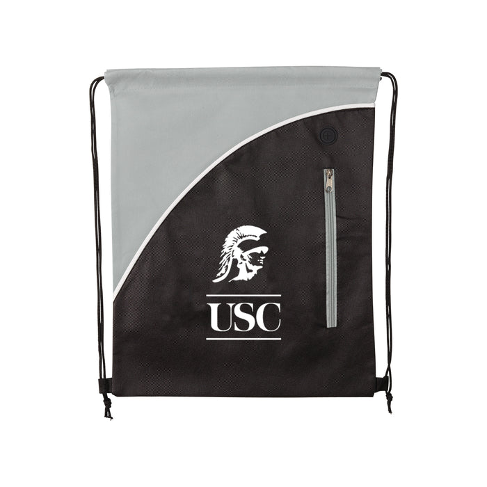 NON-WOVEN DRAWSTRING BACKPACK WITH ZIPPER POCKET