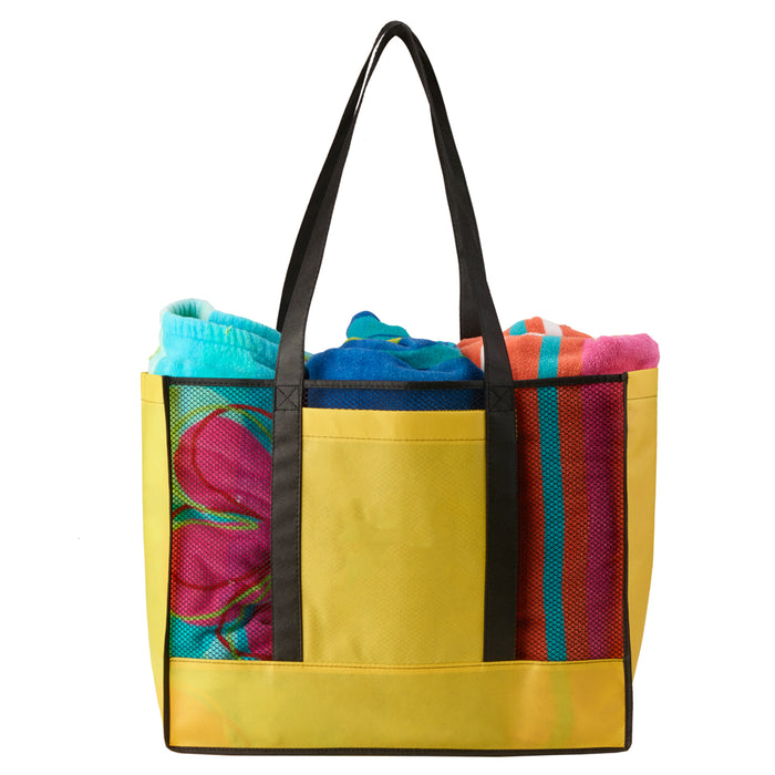 NON-WOVEN BEACH TOTE w/ Pockets