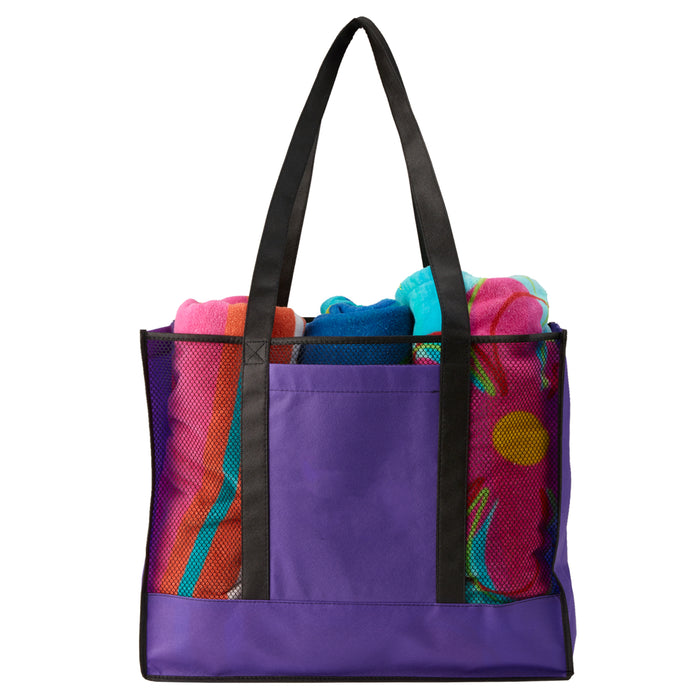 NON-WOVEN BEACH TOTE w/ Pockets