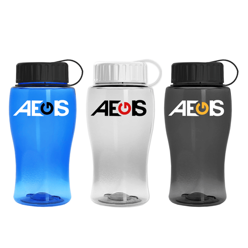 18 oz Transparent Bottle w/ Tethered Lid (Pack of 200),[wholesale],[Simply+Green Solutions]