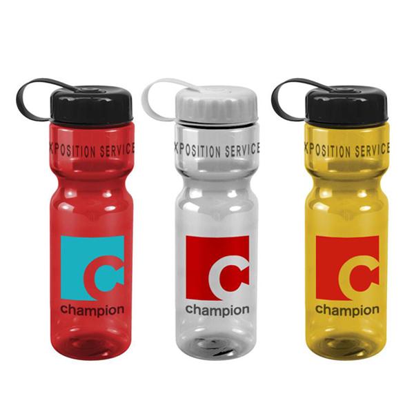 28 oz Champion Transparent Bottle w/ Tethered Lid ,[wholesale],[Simply+Green Solutions]