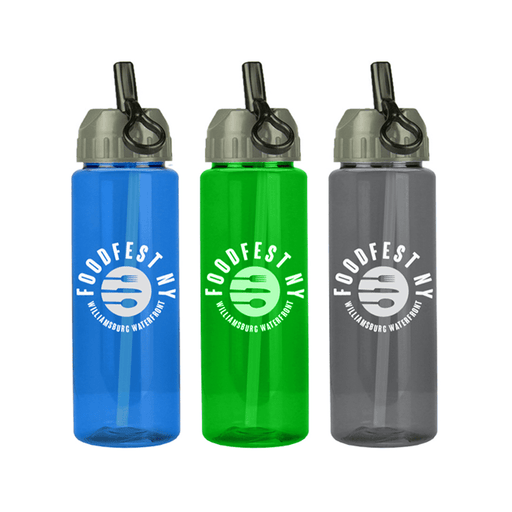 32 oz The Guzzler Transparent Bottle w/ Flip Straw Lid ,[wholesale],[Simply+Green Solutions 427]