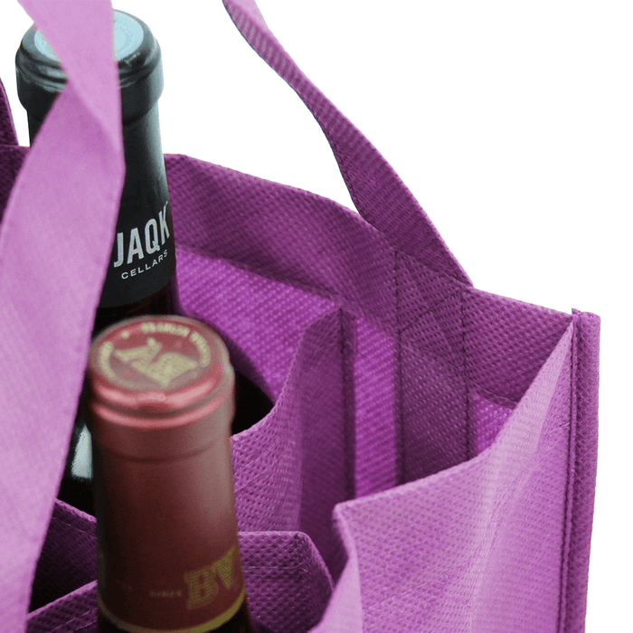 Four bottle Wine Tote, Reinforced Handles *Fully Customizable*,[wholesale],[Simply+Green Solutions]