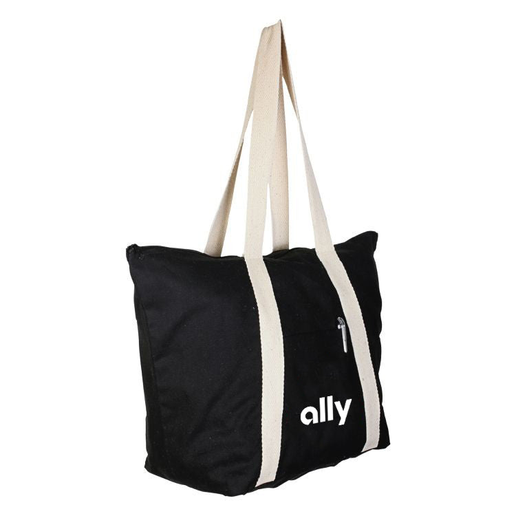 Black Full Wrap Handle Cotton Tote