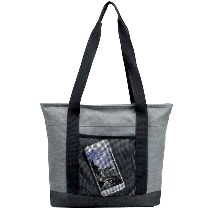 Heathered Zippered Tote Bag