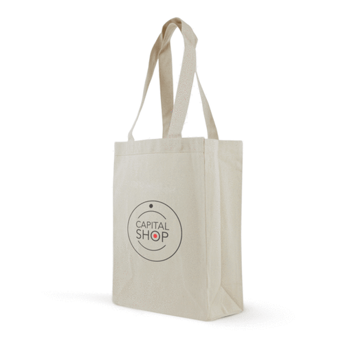 Cotton Canvas Gusset Shopping Bag