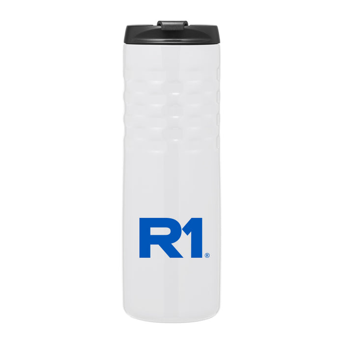 R1 18 oz Double Walled Stainless Steel Thermal Tumbler, Snap-fit lid