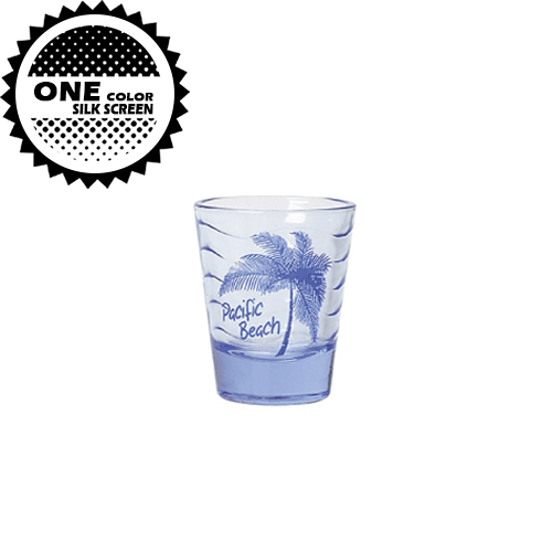 2 oz Blue Wave Clear Shot Glass (Import),[wholesale],[Simply+Green Solutions]