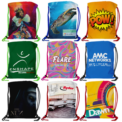 Super Double Sided Sublimated Drawstring Backpack