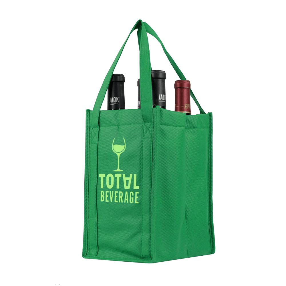Four bottle Wine Tote, Double Layered *Fully Customizable*,[wholesale],[Simply+Green Solutions]
