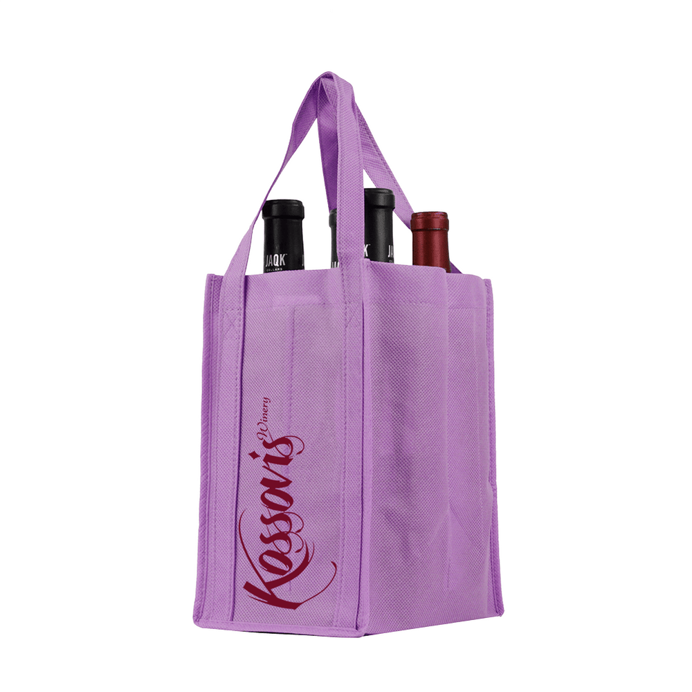 Four bottle Wine Tote, Reinforced Handles *Fully Customizable*,[wholesale],[Simply+Green Solutions]
