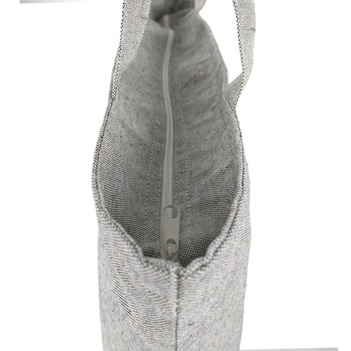 Zippered Top Grey Cotton Tote,[wholesale],[Simply+Green Solutions]