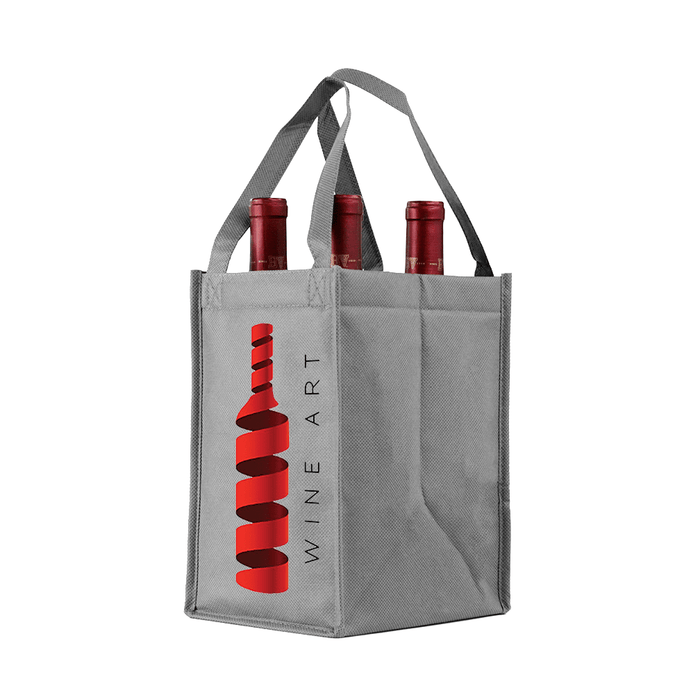 Four Bottle Wine Tote, Double Layered Premium Plus *Fully Customizable*,[wholesale],[Simply+Green Solutions]