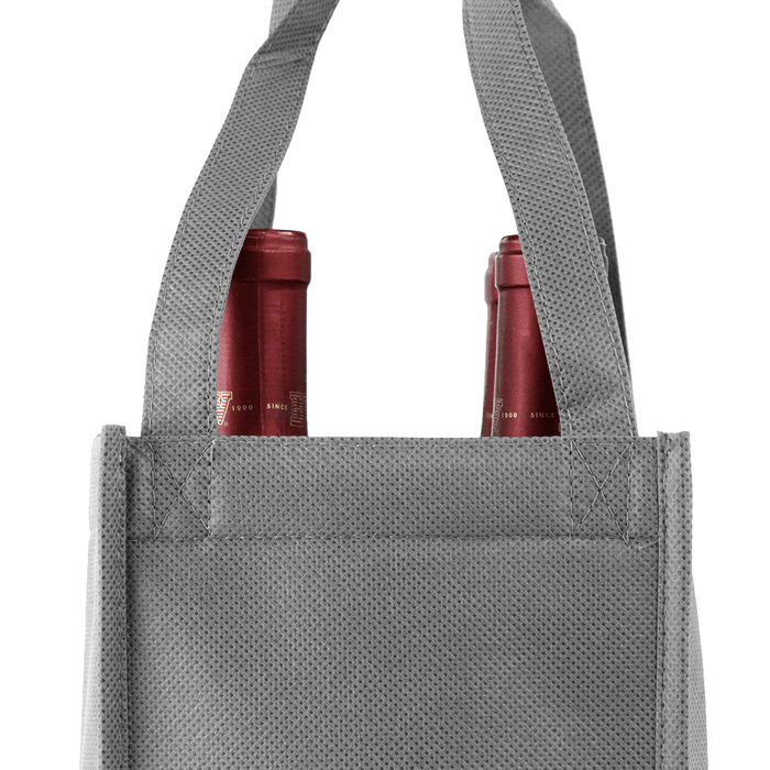 Four Bottle Wine Tote, Double Layered Premium Plus *Fully Customizable*,[wholesale],[Simply+Green Solutions]