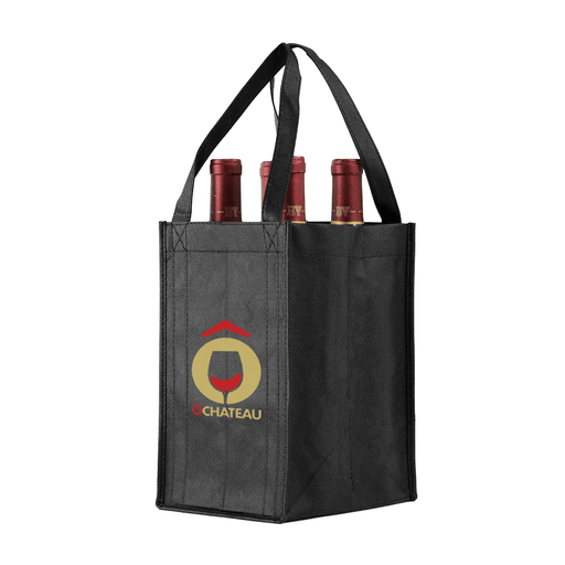 Four bottle Wine Tote, Reverse Reinforced Handles *Fully Customizable*,[wholesale],[Simply+Green Solutions]