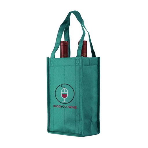 Two bottle Wine Tote, Reverse Reinforced Handles *Fully Customizable*,[wholesale],[Simply+Green Solutions]