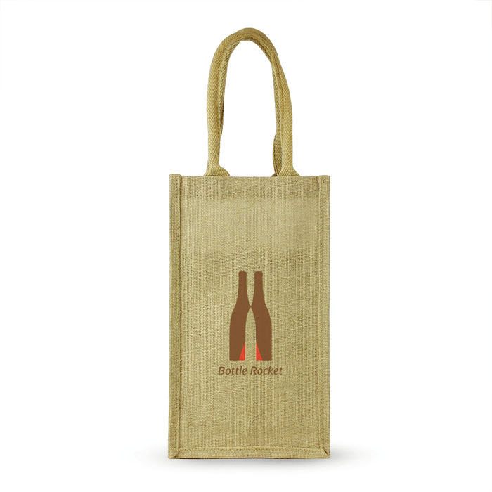 4 Bottle Jute Wine Bag with cotton webbed handles,[wholesale],[Simply+Green Solutions]