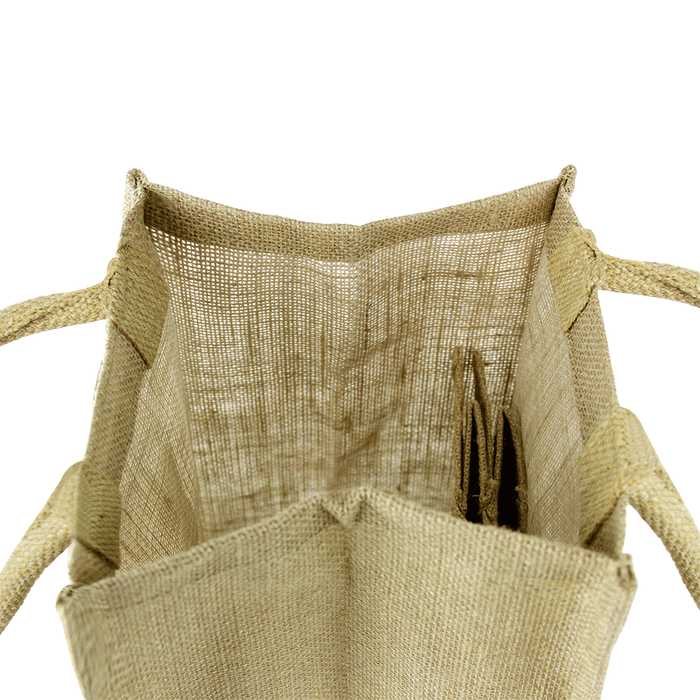 4 Bottle Jute Wine Bag with cotton webbed handles,[wholesale],[Simply+Green Solutions]