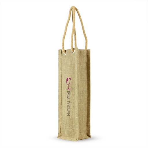 Single Bottle Jute Bag w/Rope Handle,[wholesale],[Simply+Green Solutions]