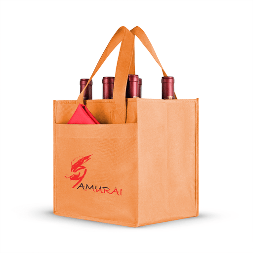 Six bottle Non-woven Wine Tote, Reinforced Handles with front pocket *Fully Customizable*,[wholesale],[Simply+Green Solutions]