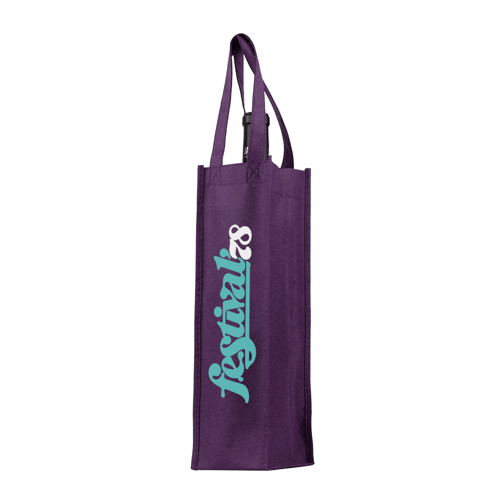 Single bottle Wine Tote, Reverse Reinforced Handles *Fully Customizable*,[wholesale],[Simply+Green Solutions]