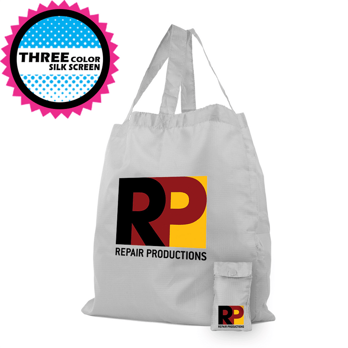 Polyester Compact Button Tote Attached *Fully Customizable* Bag Ban Approved,[wholesale],[Simply+Green Solutions]