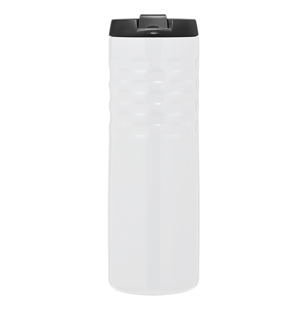 R1 18 oz Double Walled Stainless Steel Thermal Tumbler, Snap-fit lid