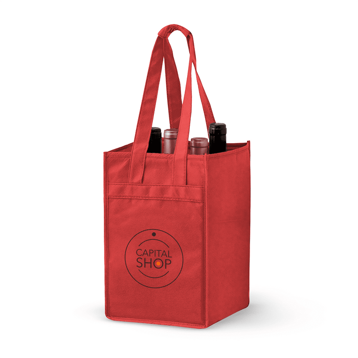 4 Bottle Non-woven Wine Tote Bag *Stocked in the USA*,[wholesale],[Simply+Green Solutions]