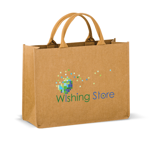 Washable Kraft Paper Tote Bag w/ Contoured Handle,[wholesale],[Simply+Green Solutions]