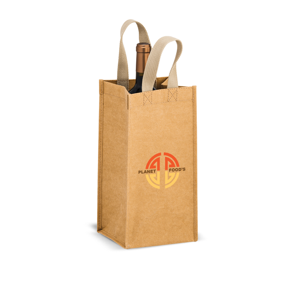 Single Wine Bottle Washable Kraft Paper Tote Bag,[wholesale],[Simply+Green Solutions]