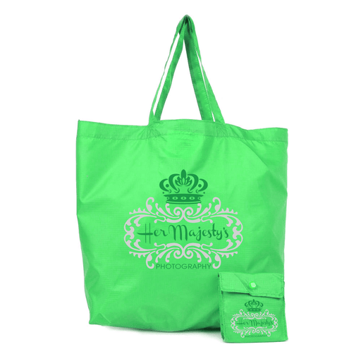 Polyester Compact Button Tote Attached *Fully Customizable* Bag Ban Approved,[wholesale],[Simply+Green Solutions]