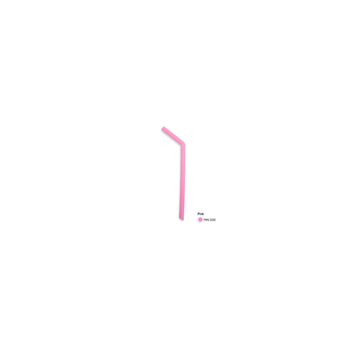 Stock color Silicone reusable Straws - Bent