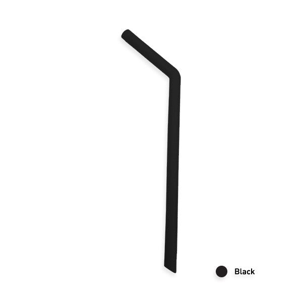 Stock color Silicone reusable Straws - Bent