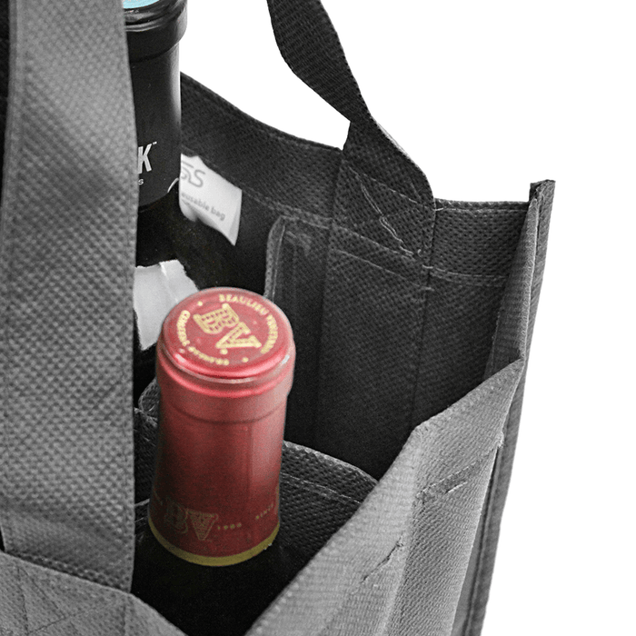 Four Bottle Wine Tote, Double Layered Premium Plus *Fully Customizable*,[wholesale],[Simply+Green Solutions]